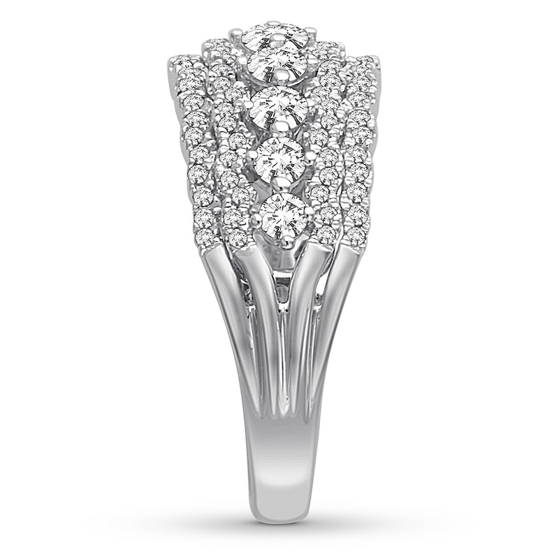 Diamond Anniversary Band 1 ct tw Round-cut White Gold Plated