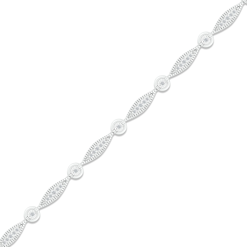 Diamond Bracelet 1/4 ct tw Round-cut White Gold Plated