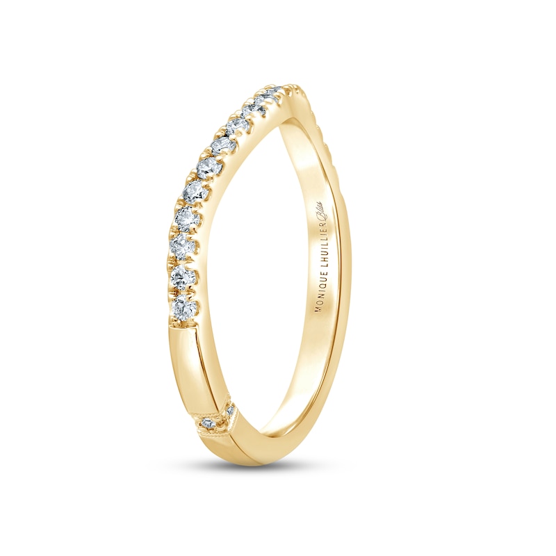 Monique Lhuillier Bliss Diamond Contour Anniversary Ring 1/4 ct tw Round-cut Yellow Gold Plated