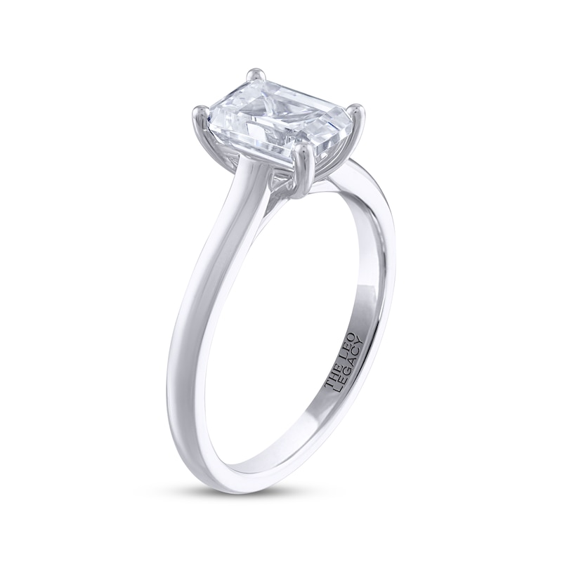 THE LEO Legacy Lab-Created Diamond Emerald-Cut Solitaire Engagement Ring 1-1/2 ct tw White Gold Plated