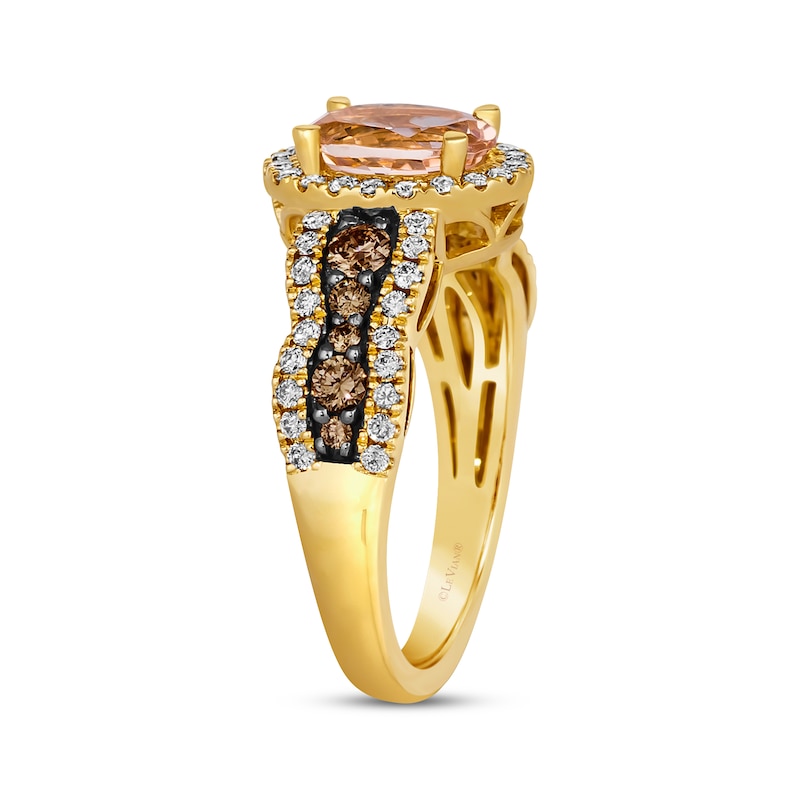 Le Vian Chocolate Waterfall Morganite Ring 3/4 ct tw Diamonds Honey Gold Plated