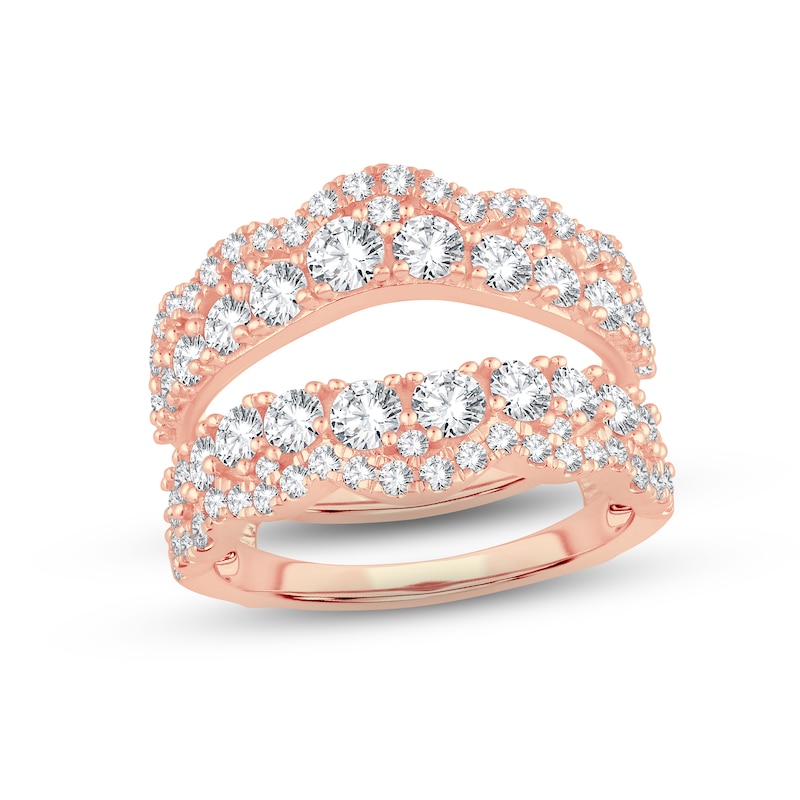 Diamond Enhancer Ring 2 ct tw Round-cut Rose Gold Plated