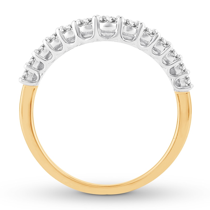Diamond Anniversary Band 1/2 ct tw Round-cut Yellow Gold Plated