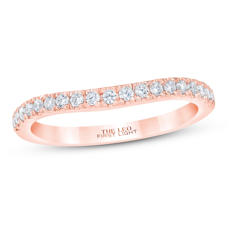THE LEO First Light Diamond Wedding Band 1/4 ct tw Round-cut Rose Gold Plated