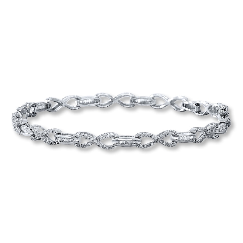 Bracelet 1 ct tw Diamonds White Gold Plated