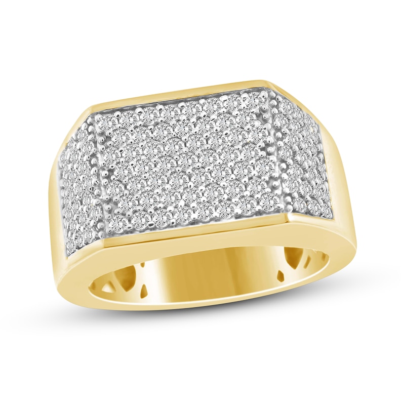 Men's Diamond Ring 1-1/4 ct tw Yellow Gold Plated