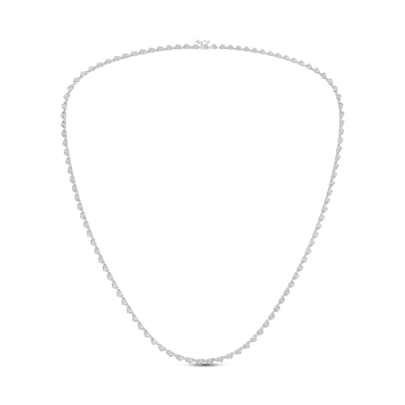 Diamond Riviera Necklace 10 ct tw Pear-Shaped White Gold Plated 18"