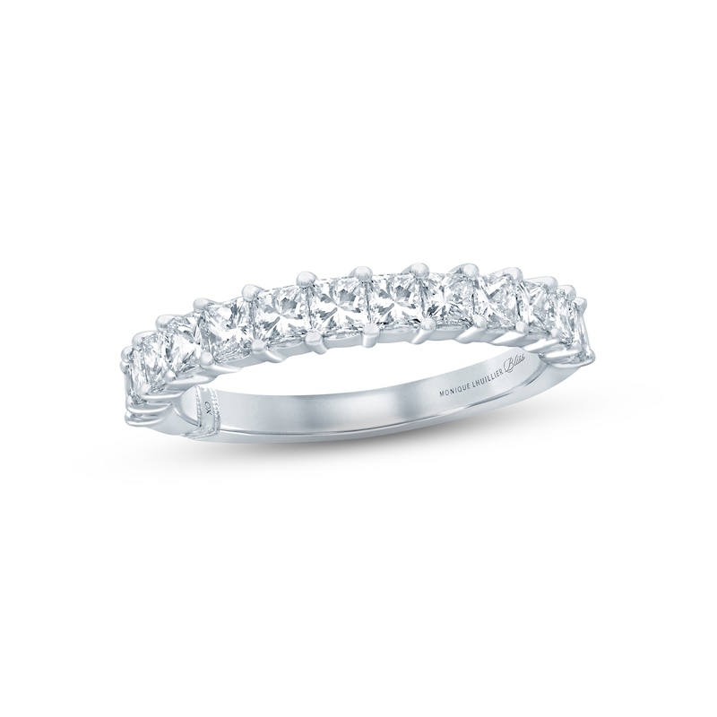 Monique Lhuillier Bliss Diamond Anniversary Band 1-1/8 ct tw Princess & Round-cut cut White Gold Plated