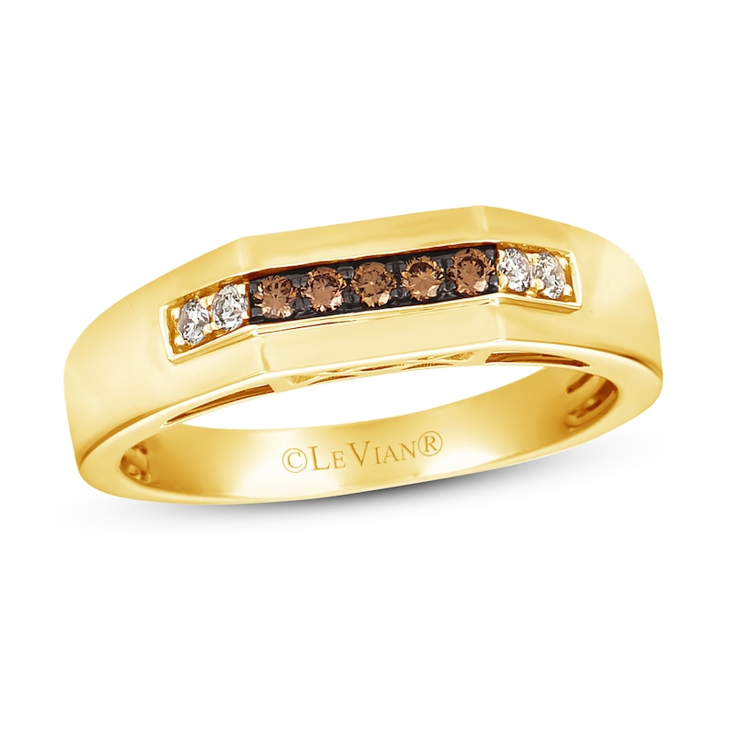 Le Vian Men's Diamond Ring 1/5 ct tw Honey Gold Plated