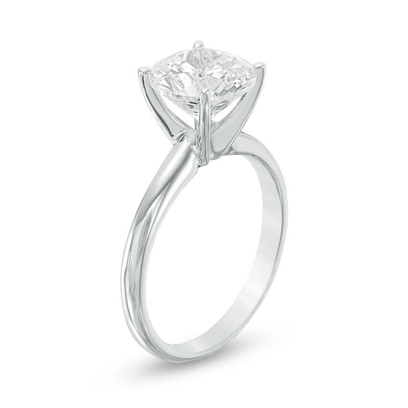 3 CT. Certified Diamond Solitaire Engagement Ring in 14K White Gold (I/SI2)