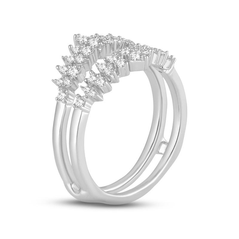 Diamond Enhancer Ring 1/2 ct tw Round-cut White Gold Plated