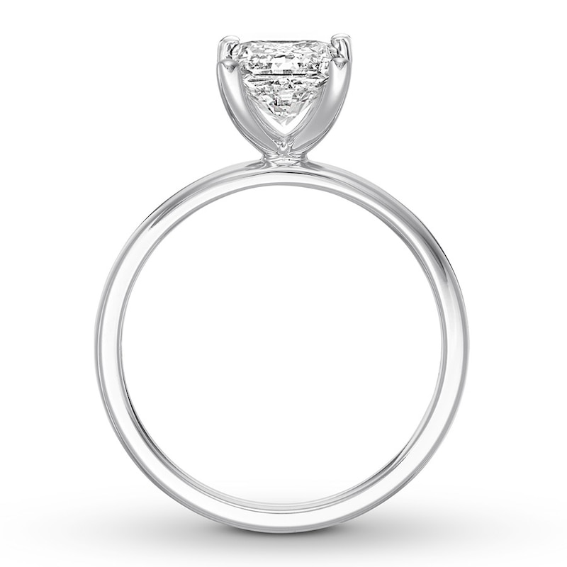 Certified Diamond Solitaire 1-1/2 ct Princess White Gold Plated