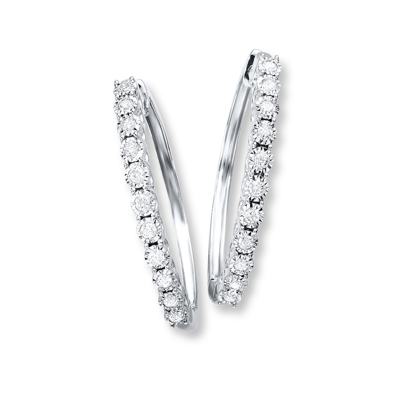 Radiant Reflections Earrings 1/2 ct tw Diamonds White Gold Plated