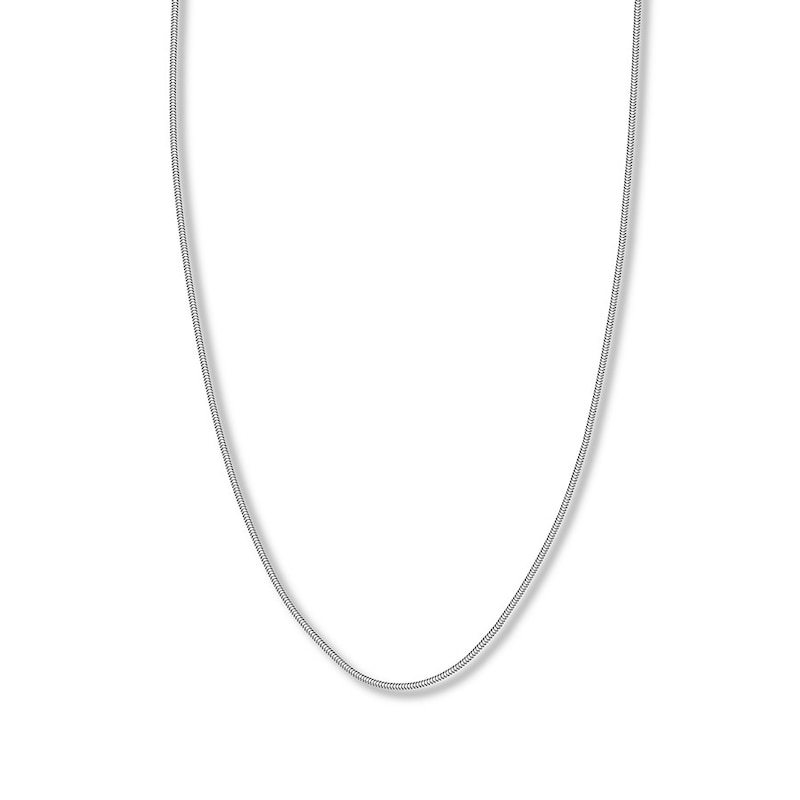 Hollow Snake Chain White Gold Plated 20"