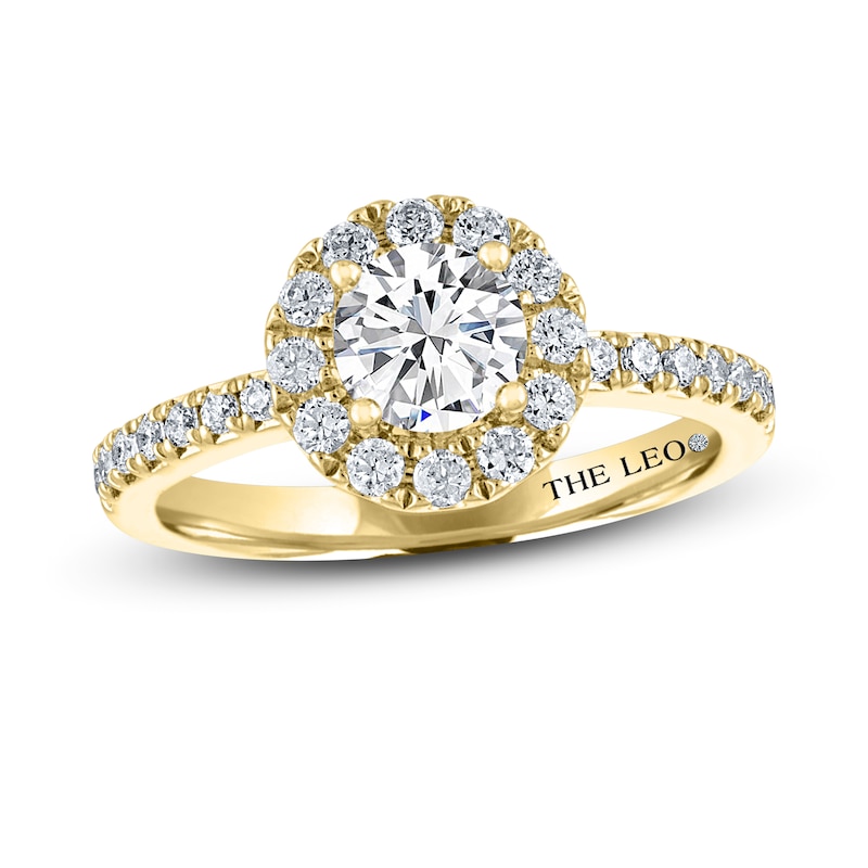 THE LEO Diamond Engagement Ring 1-1/8 ct tw Round-cut Yellow Gold Plated