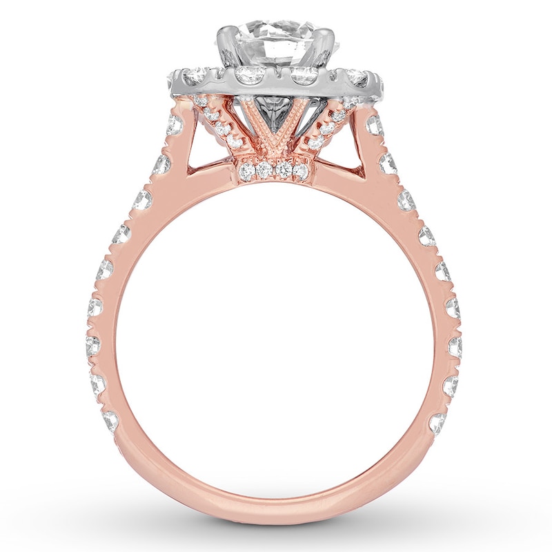 Neil Lane Engagement Ring 2-3/4 ct tw Diamonds Rose Gold Plated