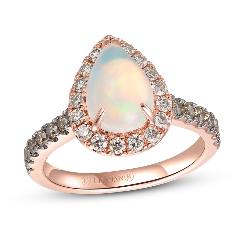 Le Vian Opal Ring 3/4 ct tw Diamonds Strawberry Gold Plated