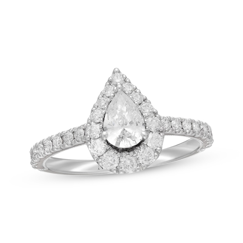 Neil Lane Diamond Engagement Ring 1 ct tw Pear/Round White Gold Plated