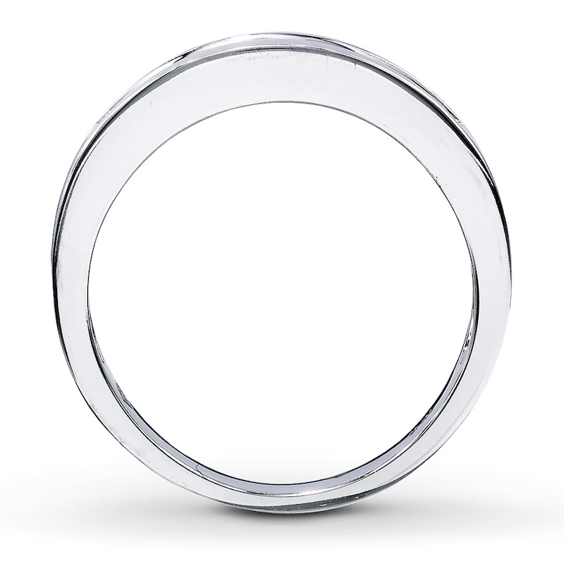 Men's Diamond Wedding Band 5/8 ct tw Square-cut White Gold Plated