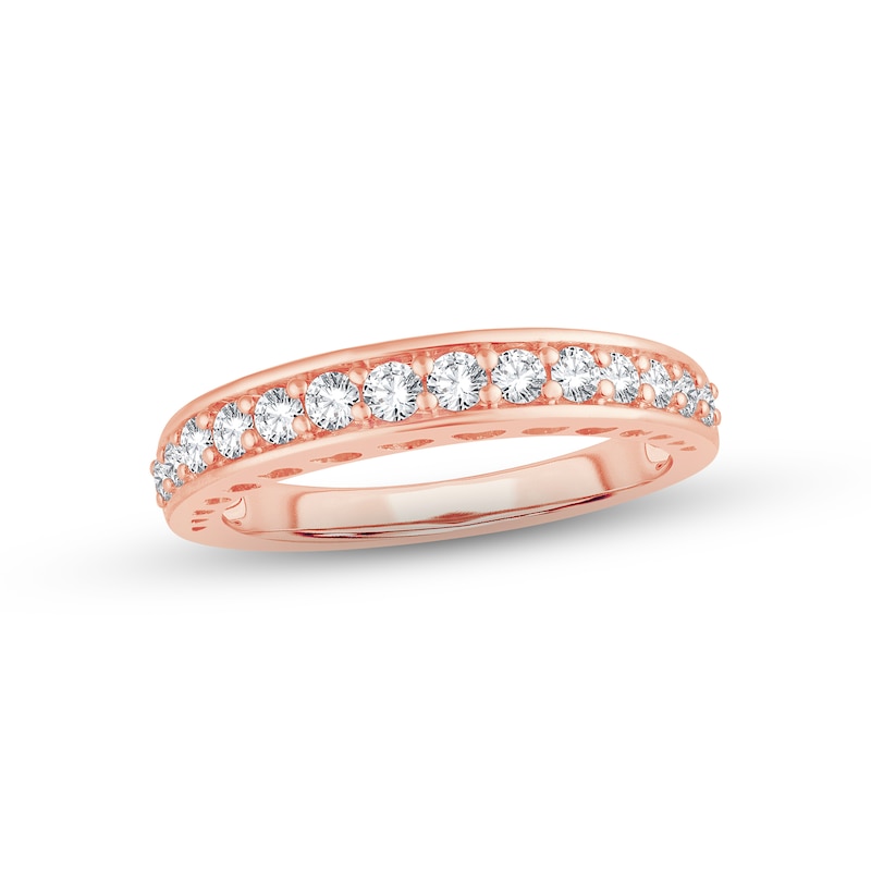 Diamond Anniversary Ring 1/2 ct tw Round-cut Rose Gold Plated