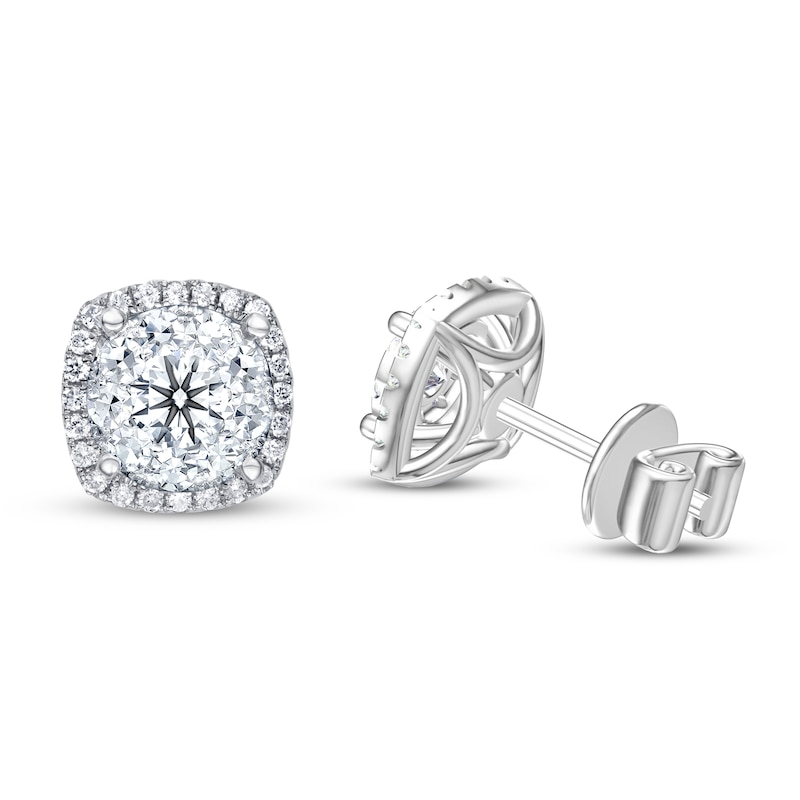 Diamond Earrings 3/4 ct tw White Gold Plated