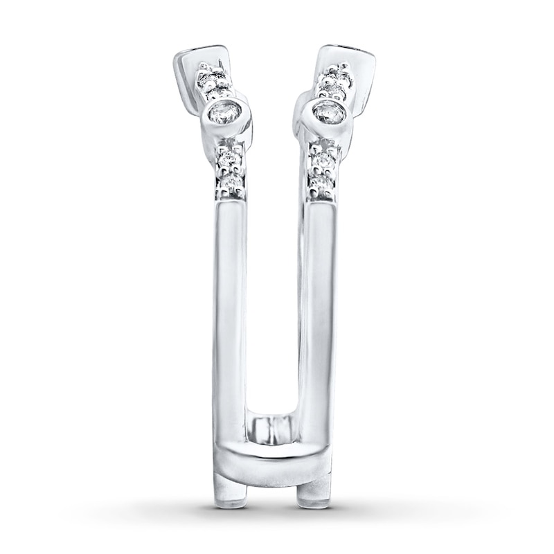 Diamond Enhancer Ring 1/5 ct tw Round-cut White Gold Plated