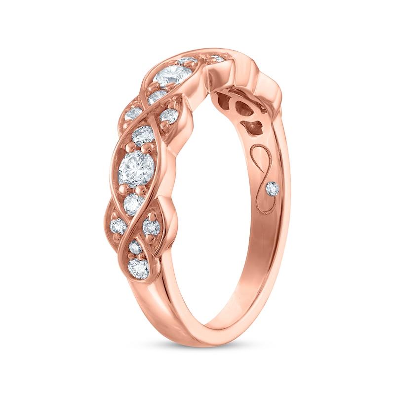 Every Moment Diamond Crossover Infinity Band 1/2 ct tw Rose Gold Plated