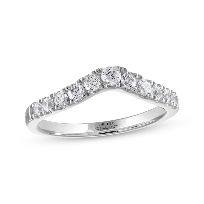 THE LEO Ideal-Cut Diamond Contour Anniversary Band 1/2 ct tw White Gold Plated