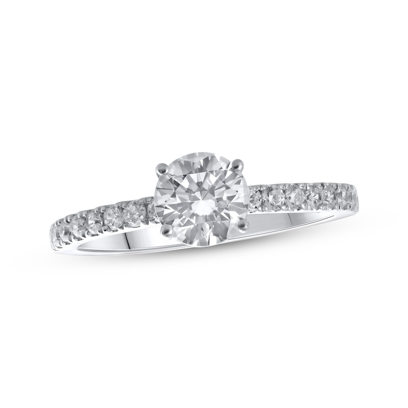 Lab-Created Diamonds by Round-Cut Engagement Ring 1-1/4 ct tw White Gold Plated