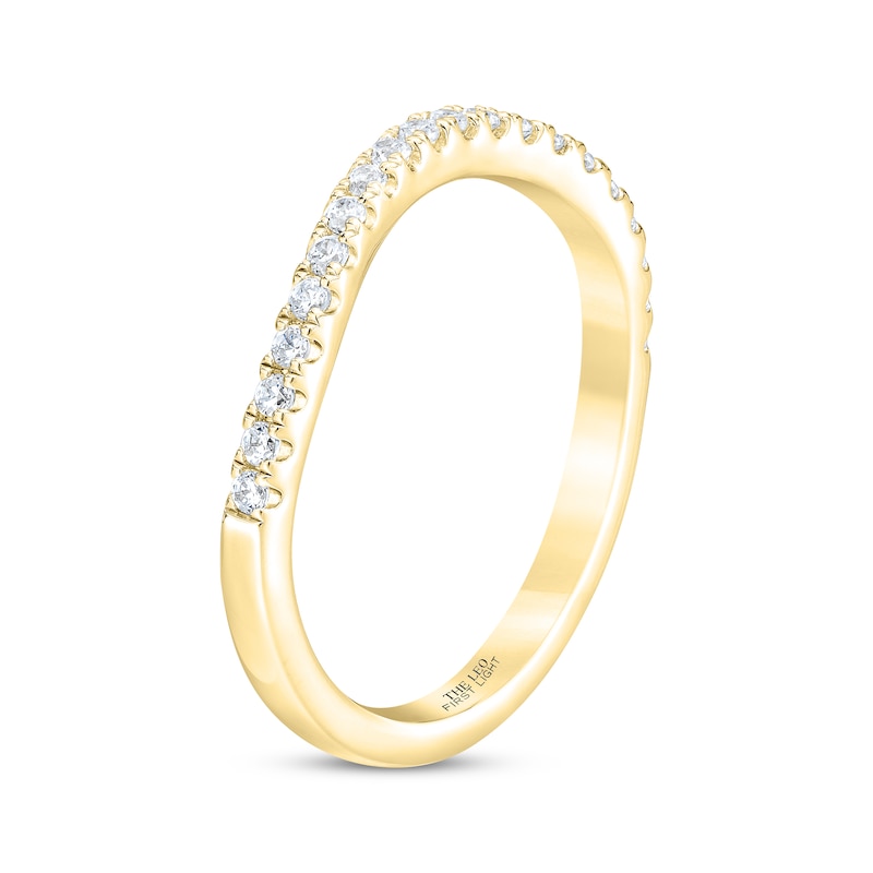 THE LEO First Light Diamond Curved Wedding Band 1/4 ct tw Yellow Gold Plated