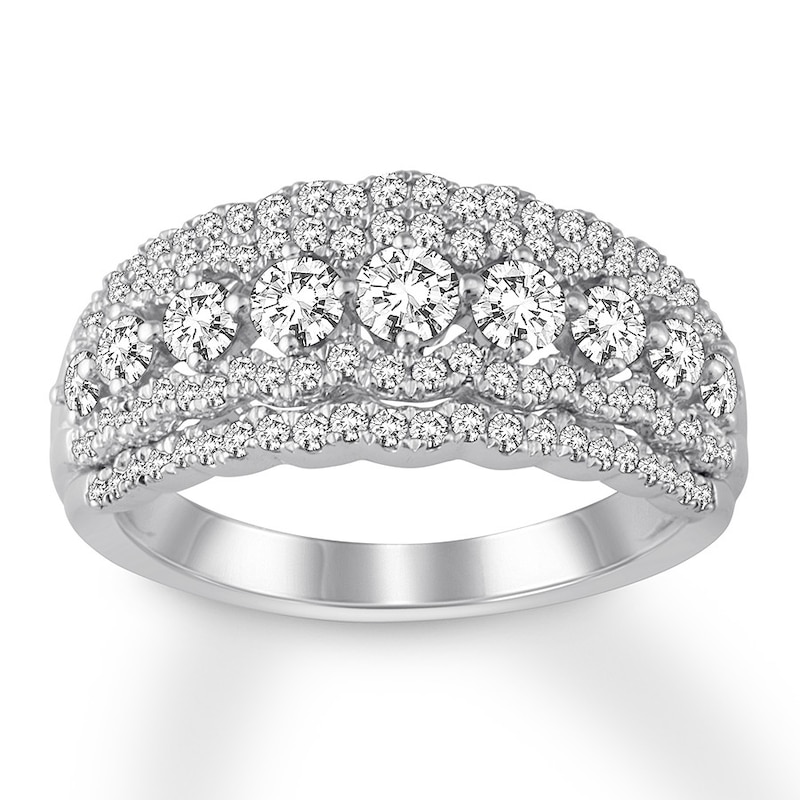 Diamond Anniversary Band 1 ct tw Round-cut White Gold Plated