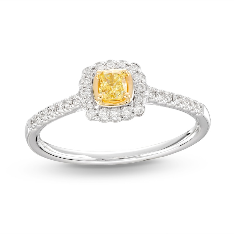 Le Vian Sunny Yellow Diamond Ring 3/8 ct tw Two-Tone Gold Plated