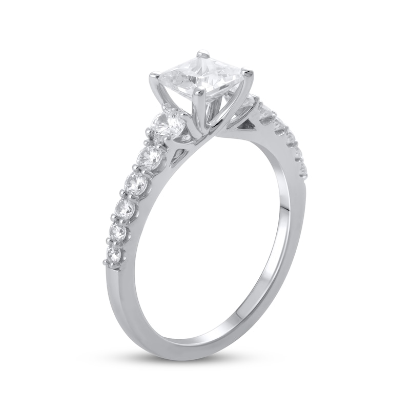 Lab-Created Diamonds by Princess-Cut Engagement Ring 1-1/2 ct tw White Gold Plated