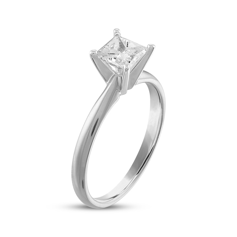 Diamond Solitaire Engagement Ring 1 ct tw Princess-cut White Gold Plated