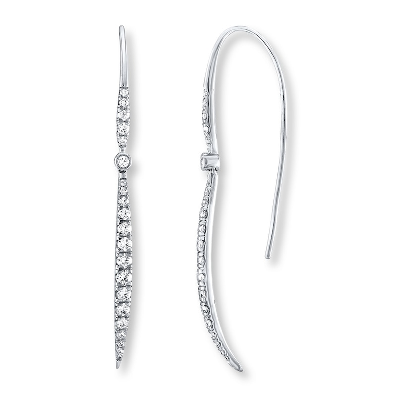 Diamond Fashion Earrings 3/4 Carat tw White Gold Plated