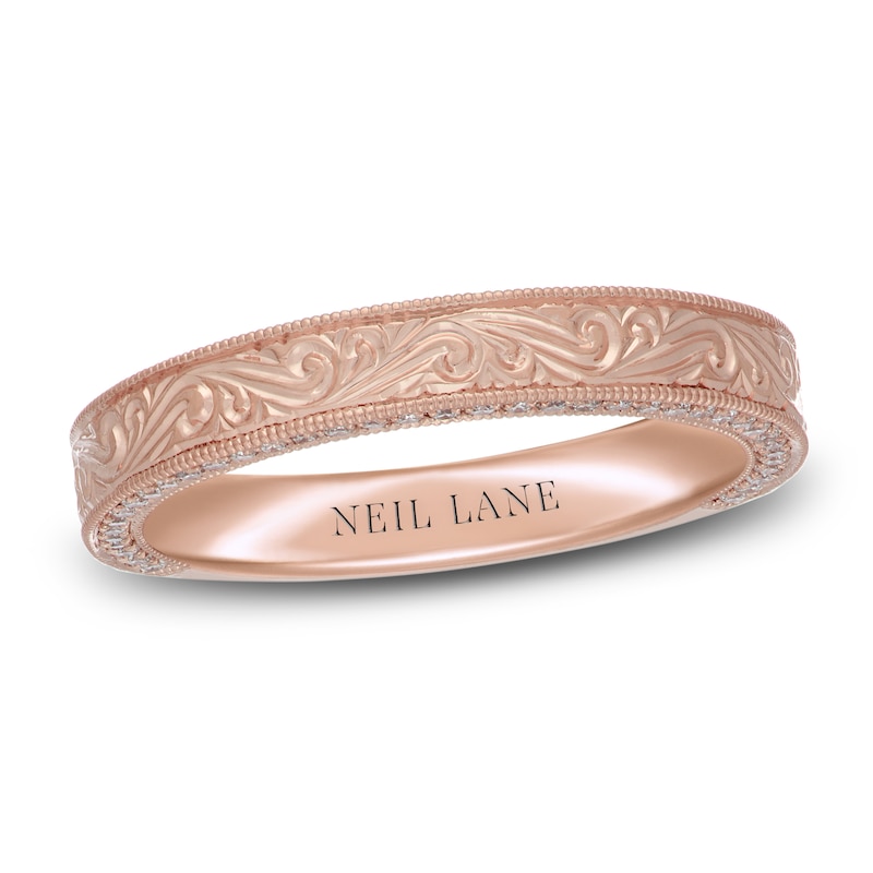 Neil Lane Gender Neutral Diamond Band 1/4 ct tw Round-Cut Rose Gold Plated