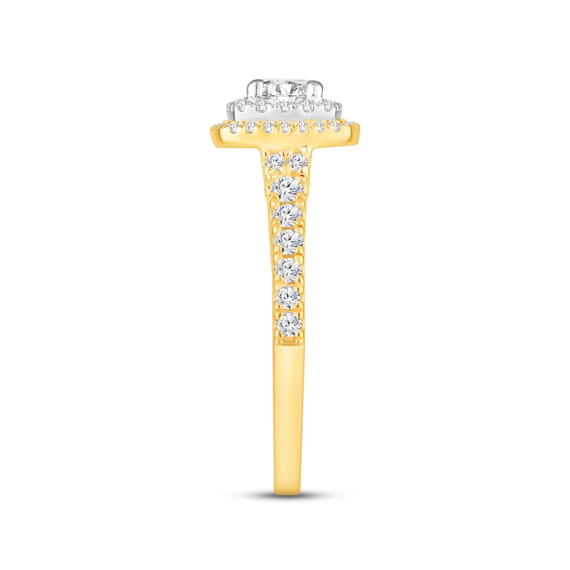Diamond Engagement Ring 1 ct tw Round-cut Two-Tone Gold Plated