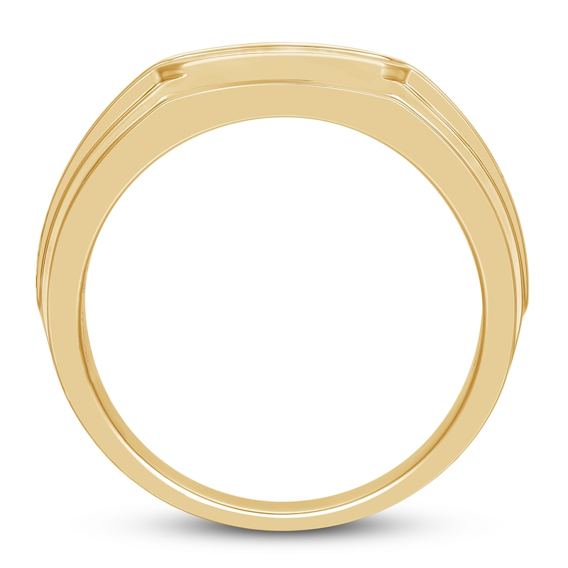 Men's Diamond Wedding Ring 1/4 ct tw Yellow Gold Plated