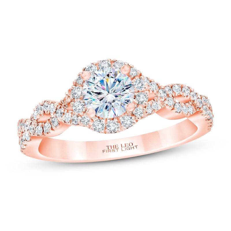 THE LEO First Light Diamond Engagement Ring 7/8 ct tw Rose Gold Plated