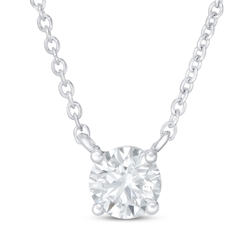 Lab-Created Diamonds by Solitaire Necklace 1/2 ct tw White Gold Plated 18"