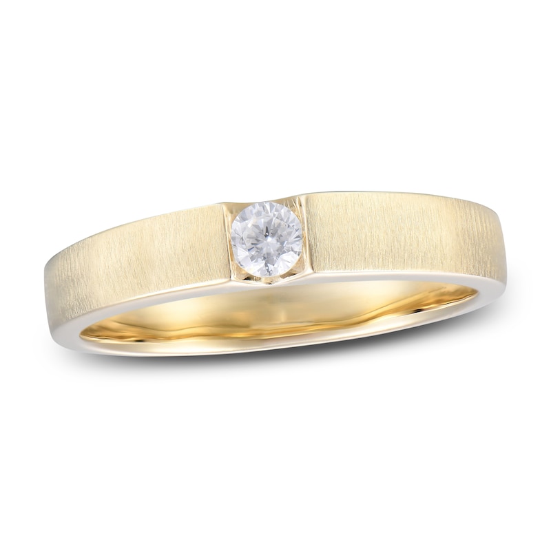 Men's Diamond Wedding Band 1/5 ct tw Round-cut Yellow Gold Plated