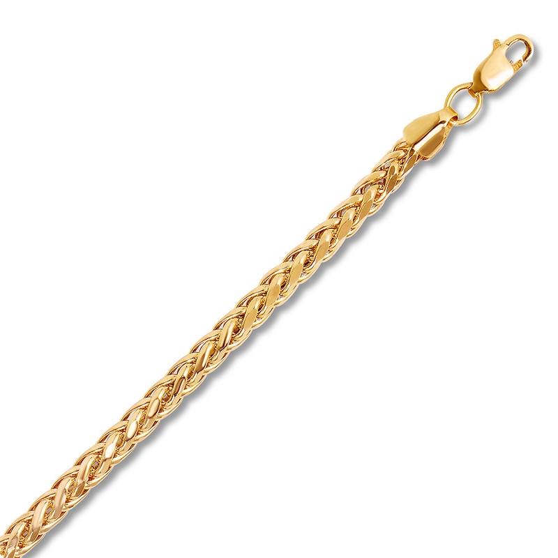 Wheat Chain Necklace Yellow Gold Plated 24"