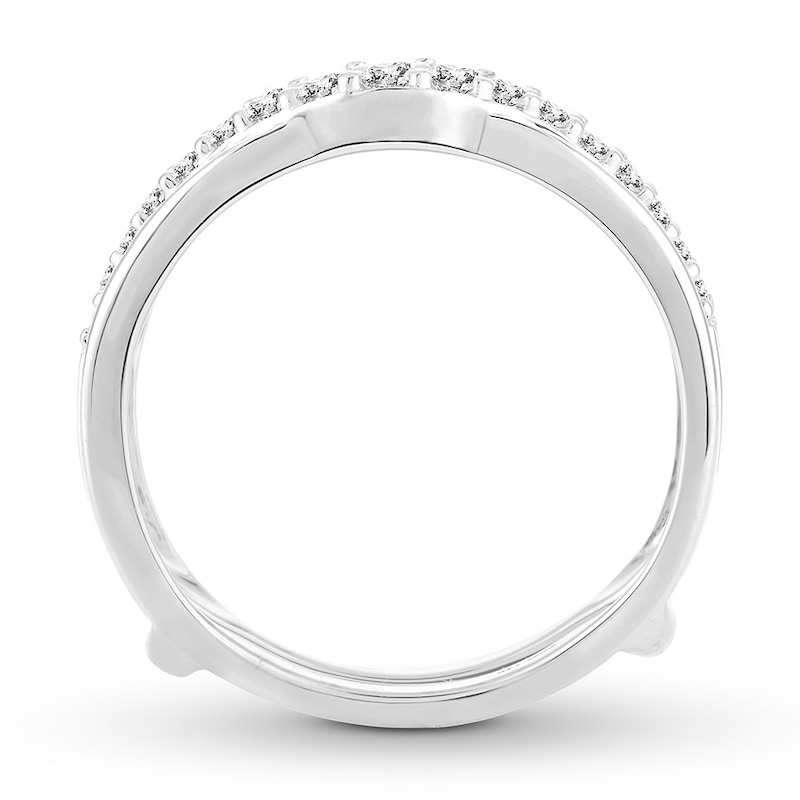 Diamond Enhancer Ring 1/2 ct tw Round-cut White Gold Plated