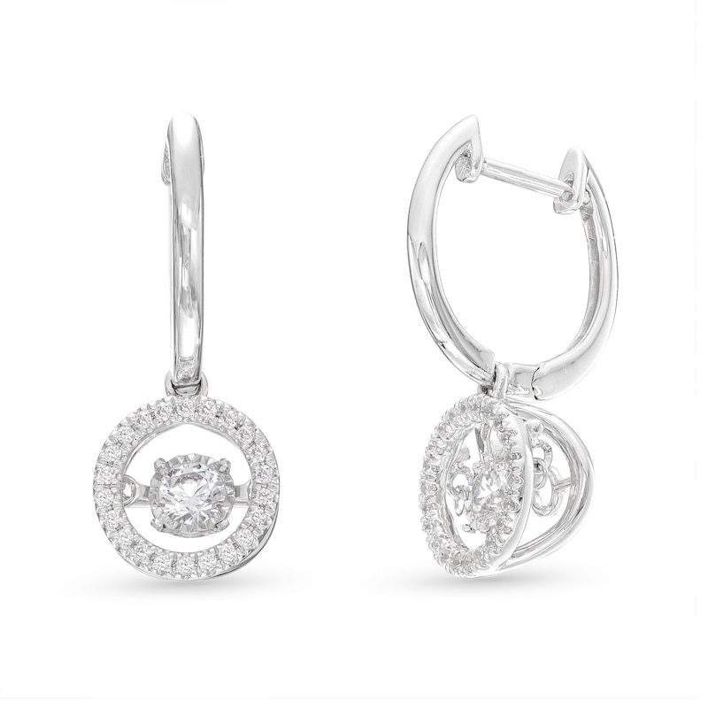 Unstoppable Love Diamond Halo Earrings 1/2 ct tw Round-Cut White Gold Plated