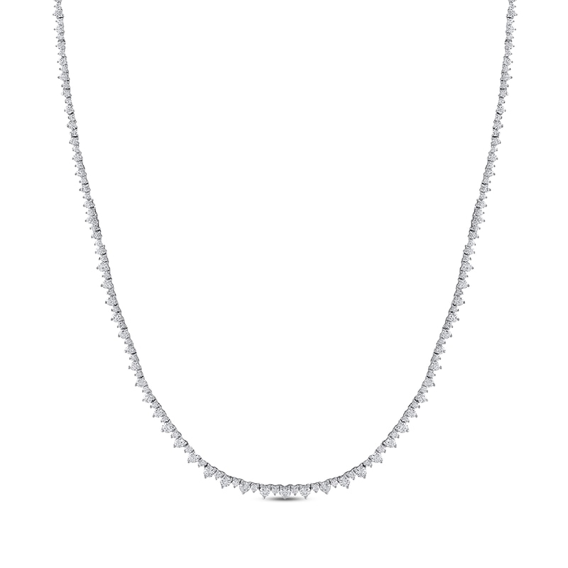 Diamond Riviera Necklace 3 ct tw White Gold Plated 18"
