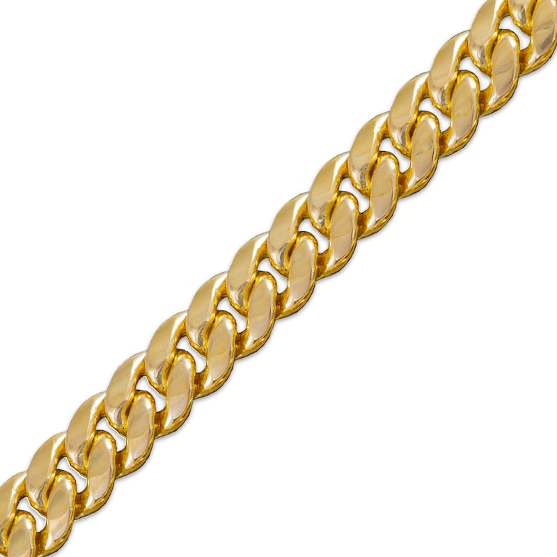 Solid Cuban Curb Chain Necklace 6.8mm Yellow Gold Plated 22"