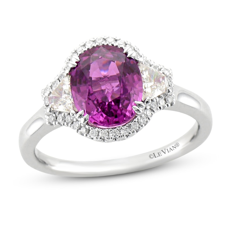 Le Vian Couture Purple Sapphire Ring 3/8 ct tw Diamonds Vanilla Gold Plated - Size 7