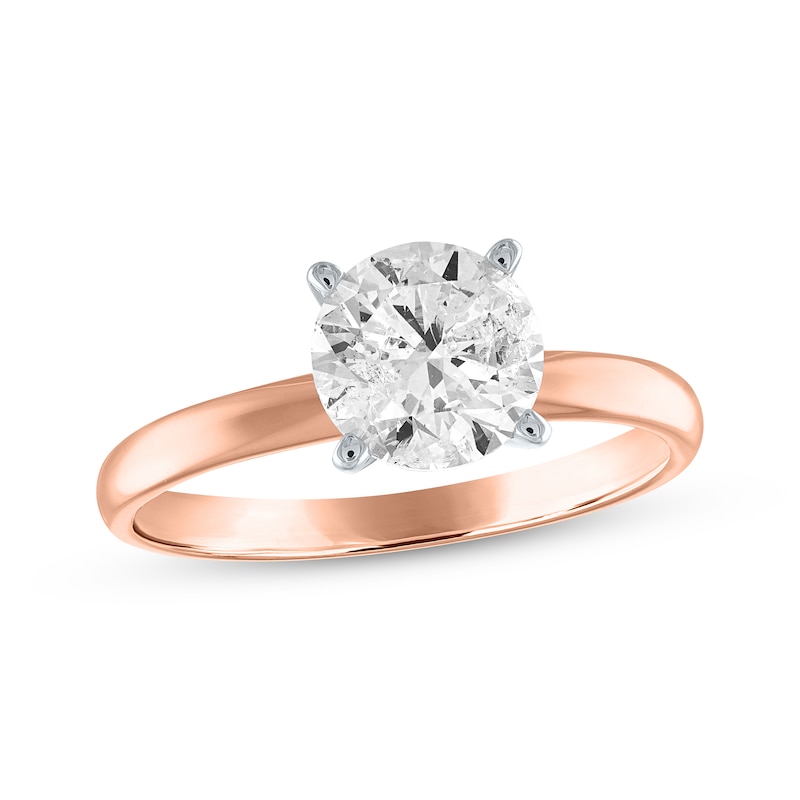 Diamond Solitaire Engagement Ring 2 ct tw Round-Cut Rose Gold Plated