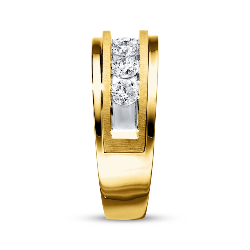 Men's Diamond Wedding Band 1 ct tw Yellow Gold Plated