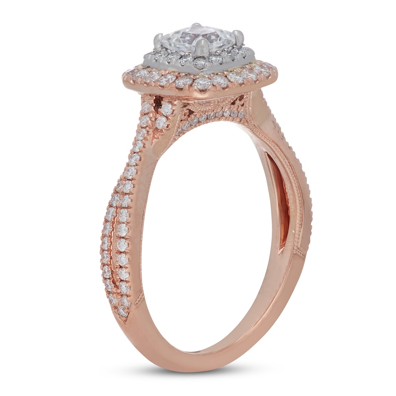 Neil Lane Diamond Engagement Ring 1 ct tw Princess-cut Two-Tone Gold Plated